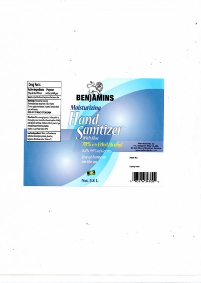 Benjamins Hand Sanitizer 3.8 Lt (Hand Sanitizer 3.8 Lt)